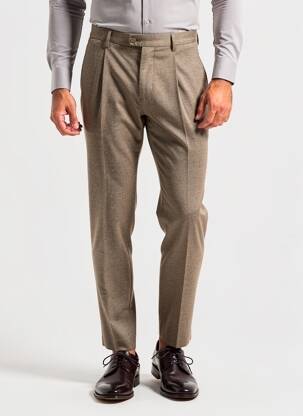 Pantalon slim fermeture zippée sous rabat boutonné beige TOMMY HILFIGER homme