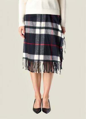 Jupe mi-longue coupe droite bleu SHIRTAPORTER femme