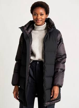 Doudoune manches longues a capuche noir BOMBOOGIE femme