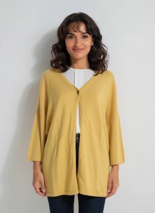 Gilet manches longues manches 3/4 jaune MAX & MOI femme