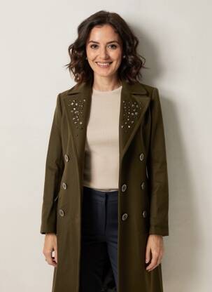 Manteau long coupe cintrée sans capuche marron MASON'S femme