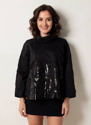 Pull coupe droite manches longues noir PIER ANTONIO GASPARI femme