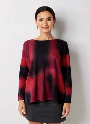 Pull coupe droite manches longues noir PIER ANTONIO GASPARI femme