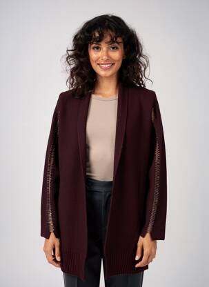 Gilet manches longues fermeture boutonnée sur le devant violet PIER ANTONIO GASPARI femme