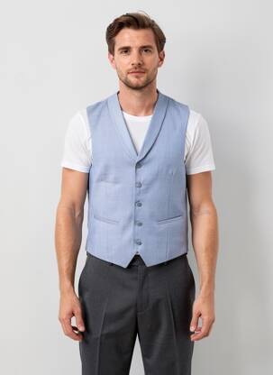 Gilet sans manche poches bleu clair CLUB OF GENTS homme