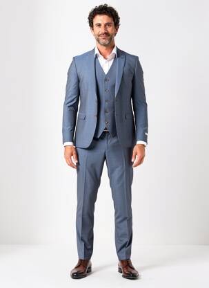 Costume de ville manches longues bleu DI LORENZO homme