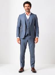 Costume de ville finition intérieure doublure satiné bleu DI LORENZO homme