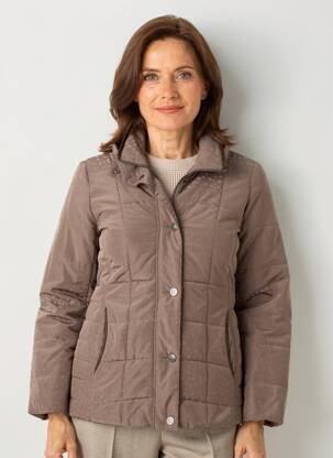 Doudoune manches longues a capuche marron BARBARA LEBEK femme