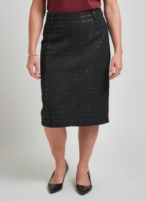 Jupe mi-longue stretch noir ERFO femme
