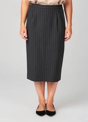 Jupe mi-longue coupe droite noir KARTING femme