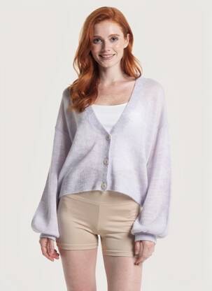 Gilet manches longues resserrée sur le bas violet ONLY femme