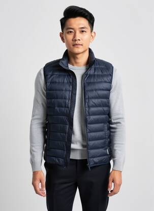Doudoune poches sans capuche bleu ONLY & SONS homme