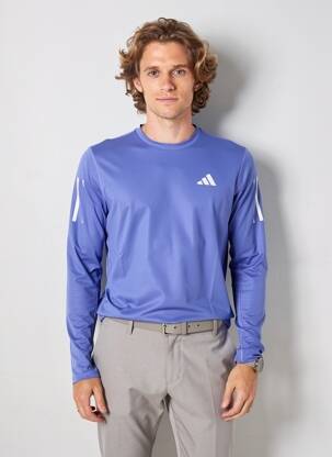 T-shirt coupe cintrée manches longues violet ADIDAS homme