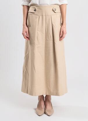 Jupe longue fermeture zippée au dos beige SOPHIE + LUCIE femme