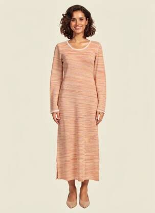 Robe longue manches longues manches longues orange NOTSHY femme