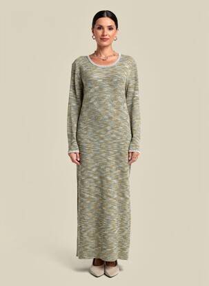 Robe longue manches longues manches longues vert NOTSHY femme