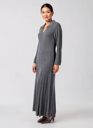 Robe longue manches longues manches longues gris NICE THINGS femme
