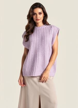 Pull coupe droite sans manche violet HARTFORD femme