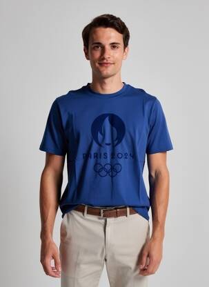 T-shirt coupe droite manches courtes bleu LE COQ SPORTIF homme