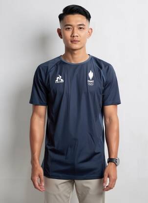 T-shirt coupe cintrée manches courtes bleu LE COQ SPORTIF homme