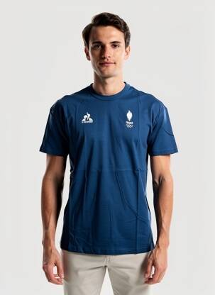 T-shirt coupe cintrée manches courtes bleu LE COQ SPORTIF homme