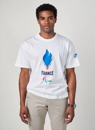 T-shirt coupe droite manches courtes blanc LE COQ SPORTIF homme