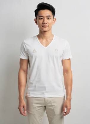 T-shirt coupe cintrée manches courtes blanc LE COQ SPORTIF homme