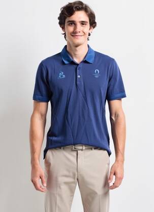 Polo coupe cintrée manches courtes bleu LE COQ SPORTIF homme