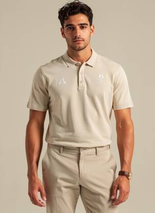Polo coupe cintrée manches courtes beige LE COQ SPORTIF homme