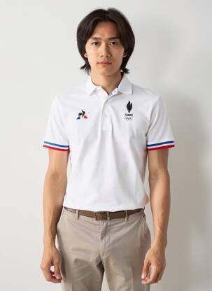 Polo sérigraphie manches courtes blanc LE COQ SPORTIF homme