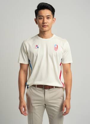 T-shirt broderie manches courtes blanc LE COQ SPORTIF homme