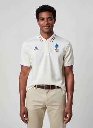 Polo coupe droite manches courtes blanc LE COQ SPORTIF homme