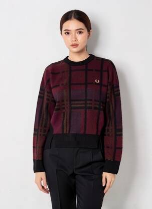 Pull stretch manches longues noir FRED PERRY femme