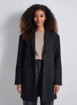 Manteau long coupe cintrée sans capuche gris MINIMUM femme