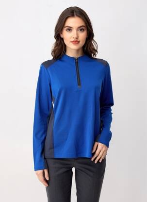 Pull coupe cintrée manches longues bleu LE COQ SPORTIF femme