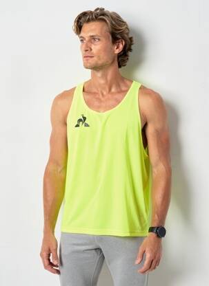 Débardeur coupe cintrée sans manche jaune LE COQ SPORTIF homme