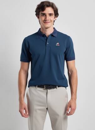 Polo coupe cintrée manches courtes bleu LE COQ SPORTIF homme