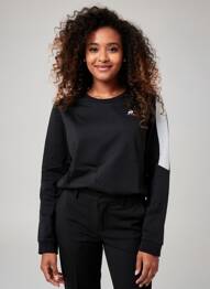 Sweat-shirt broderie manches longues noir LE COQ SPORTIF femme