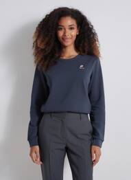 Sweat-shirt maille semi-opaque manches longues bleu LE COQ SPORTIF femme