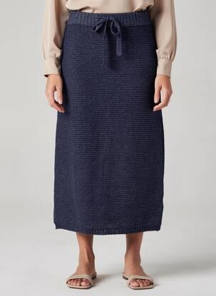 Jupe longue coupe droite bleu TIFFOSI femme