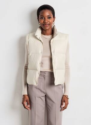 Doudoune poches sans capuche beige SKILLS & GENES femme