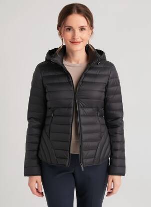 Doudoune poches a capuche noir EVA KAYAN femme