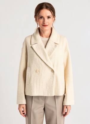 Manteau court poches sans capuche beige SUMMUM femme