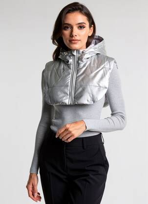 Doudoune capuche a capuche argent PENN & INK N.Y femme