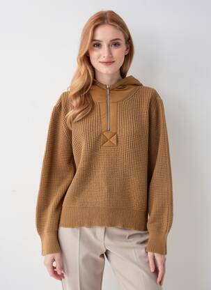 Pull stretch manches longues marron CHLOÉ STORA femme
