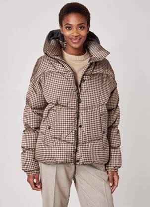 Doudoune manches longues a capuche beige GARCIA femme