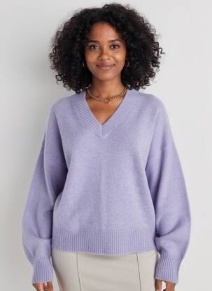 Pull coupe cintrée manches longues violet SECOND FEMALE femme