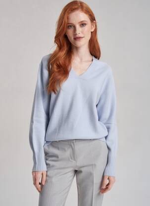 Pull coupe droite manches longues bleu PENN & INK N.Y femme
