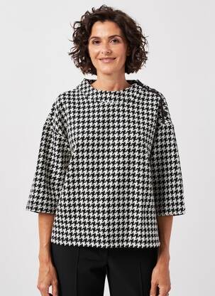 Pull coupe droite manches 3/4 noir OLSEN femme