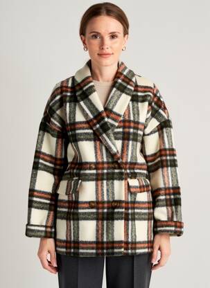 Manteau court coupe droite sans capuche beige LPB LES PETITES BOMBES  femme
